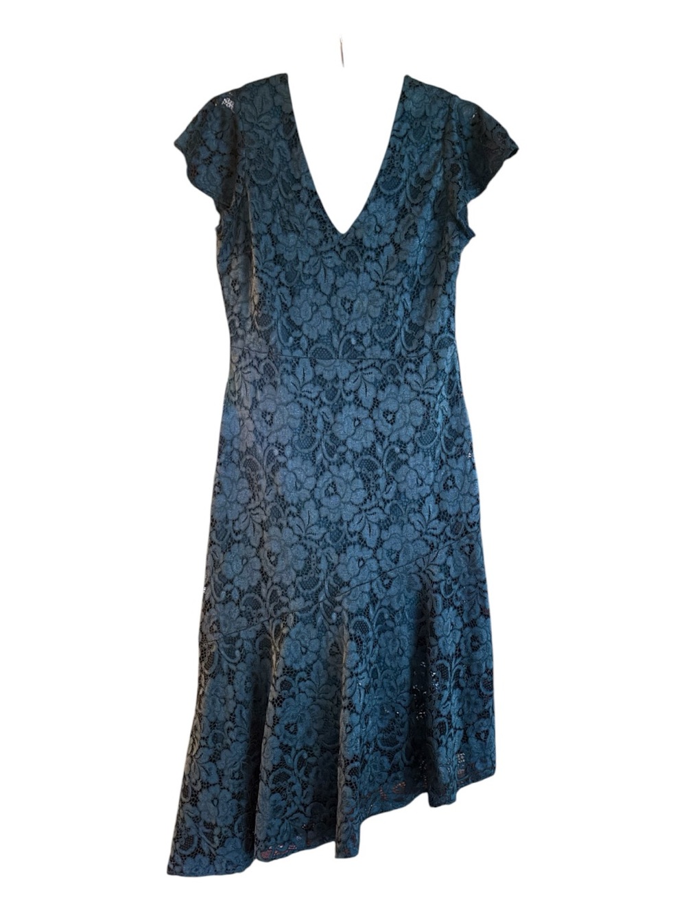 Sam Edelman Emerald Green Lace V‑Neck Midi Dress Size 8 NWT